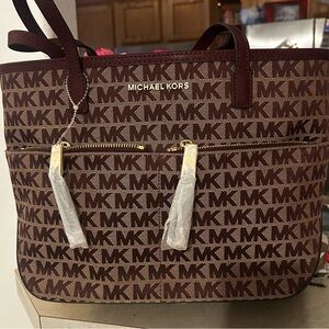 Michael Kors MK Logo Tote with Gold Hardware